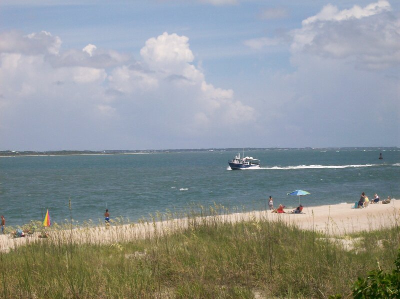 Beach with Boat and People