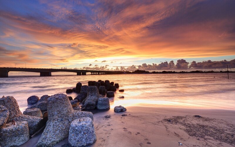 Beach with Breakwaters