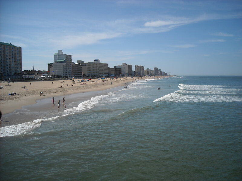 Beach with Buildings — Blue, Calm, Afternoon