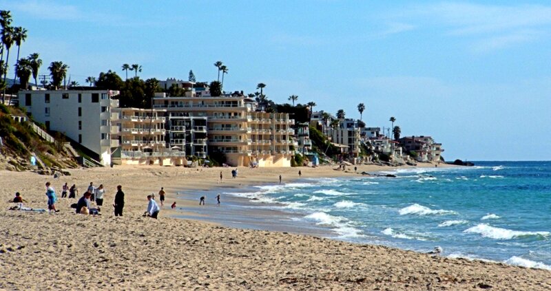 Beach with Buildings — Blue, Relaxed