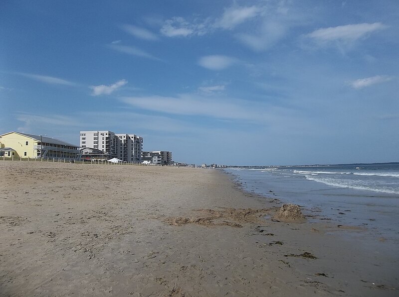 Beach with Buildings — Blue