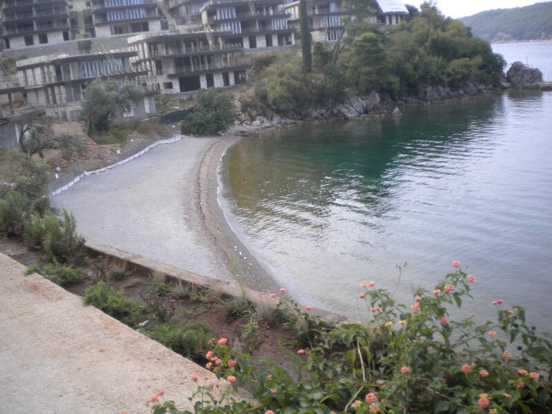 Beach with buildings in background