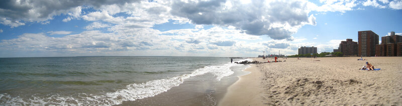 beach with buildings in background