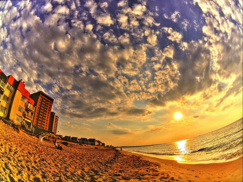 Beach with Buildings
