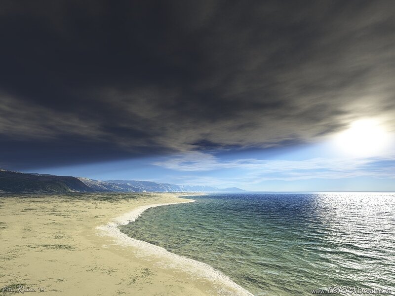 Beach with Calm Sea — Blue