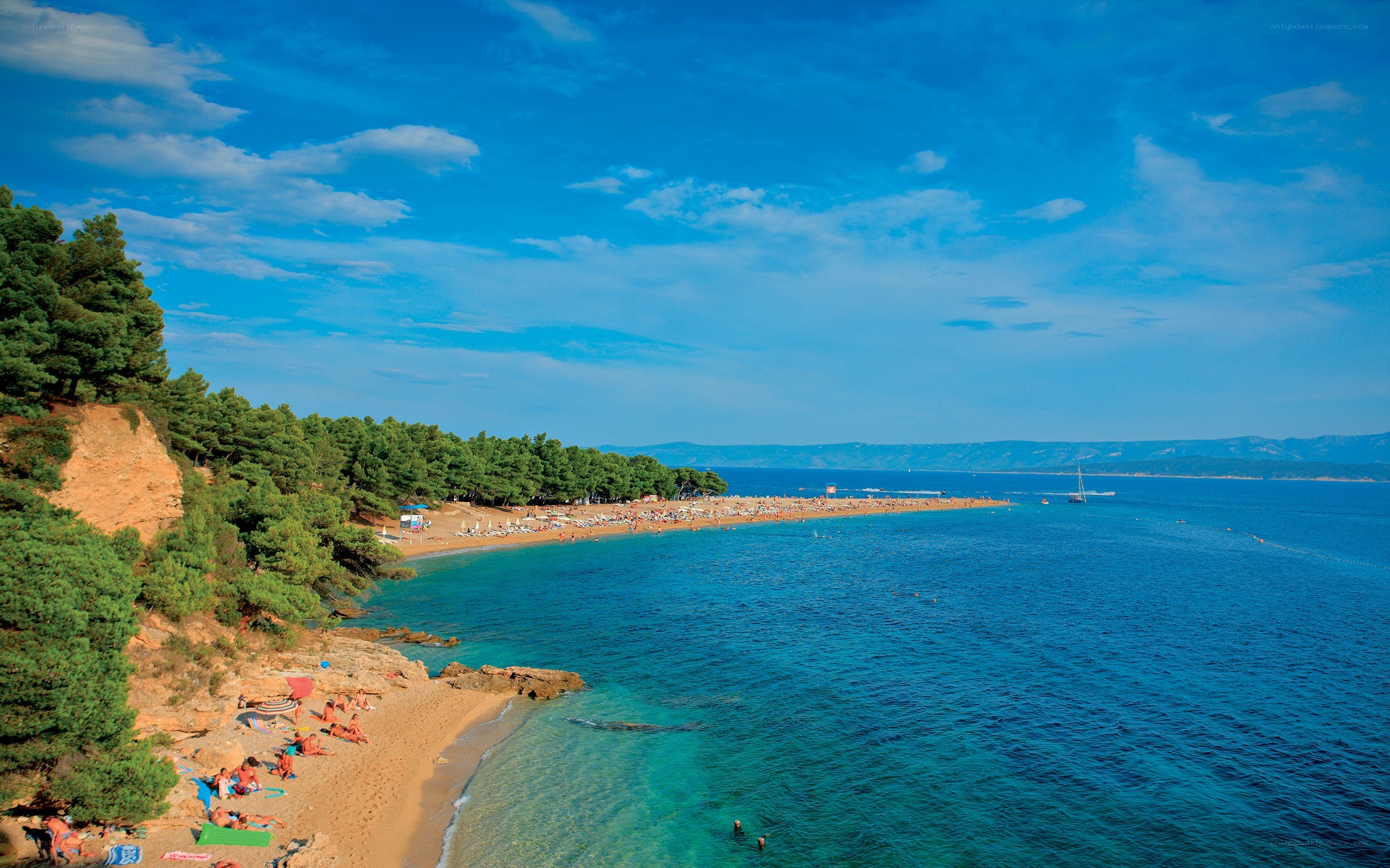 Beach with clear blue water