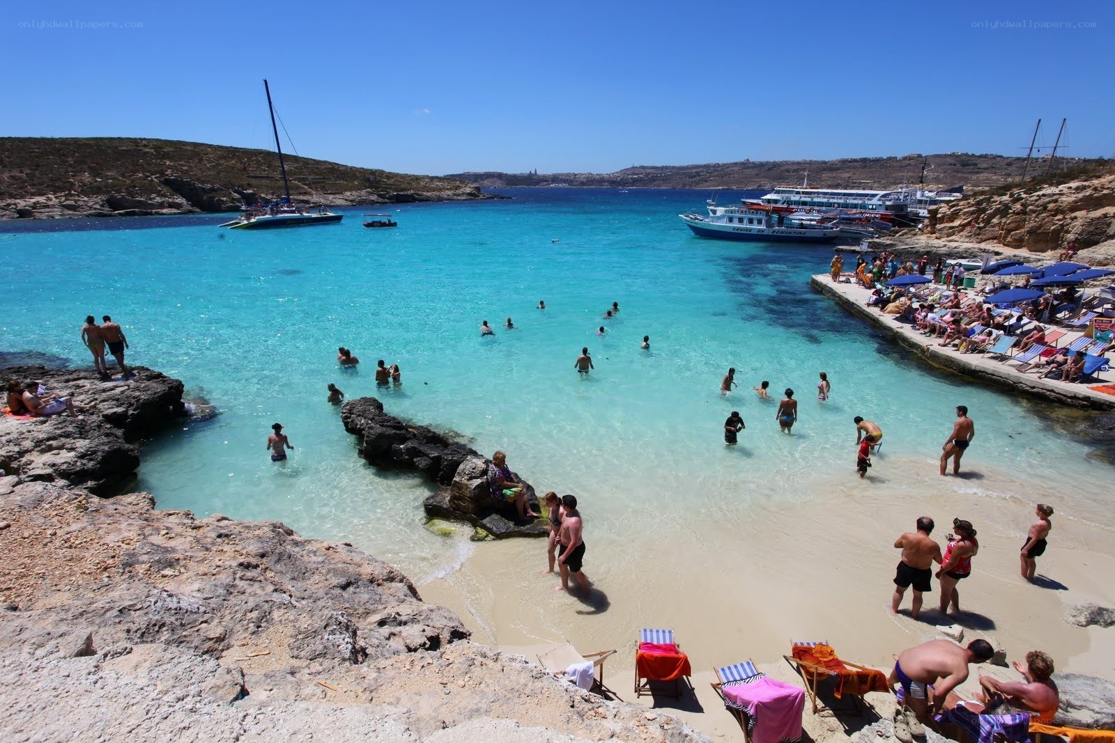 Beach with clear blue water