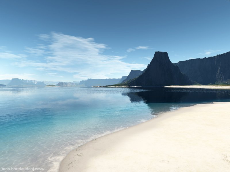 Beach with cliffs and clear water