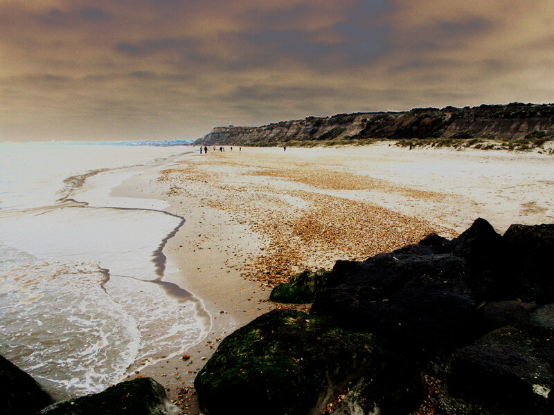 Beach with Cliffs and Rocks