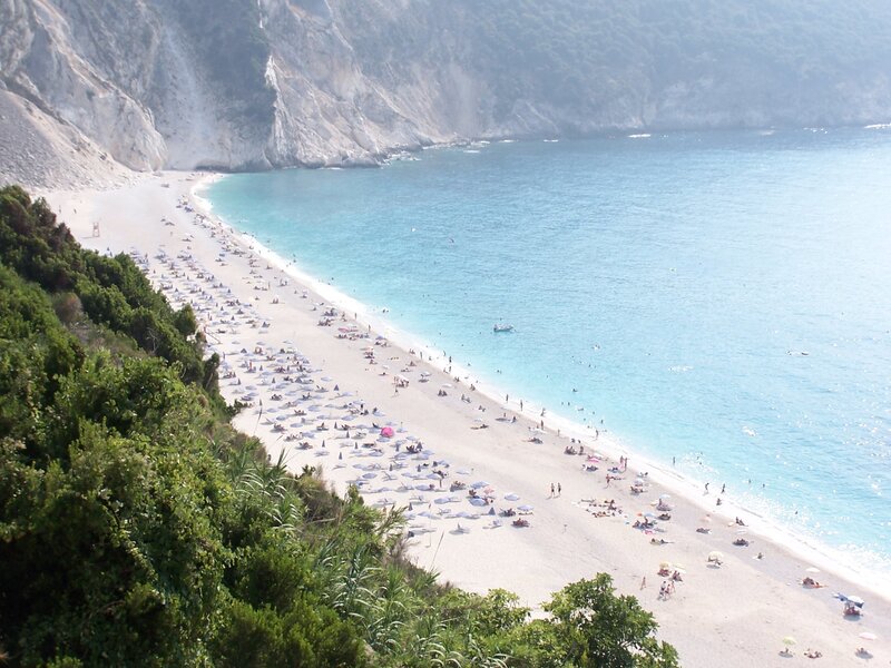 beach with cliffs and turquoise water