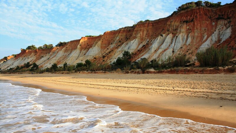 Beach with Cliffs — Blue, Serene, Morning