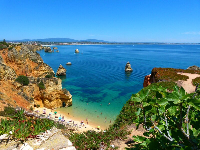 Beach with Cliffs — Blue, Serene