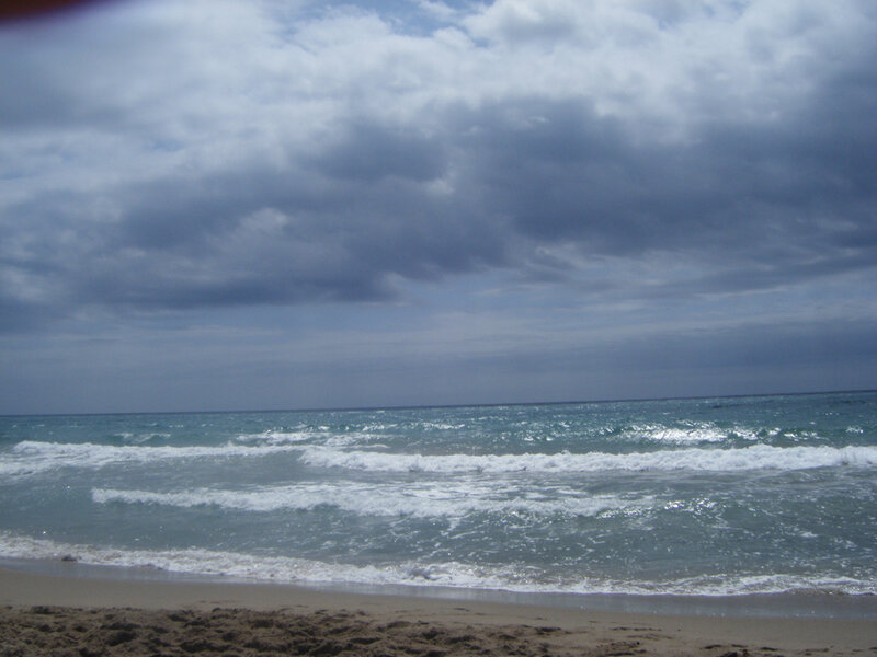 beach with cloudy sky