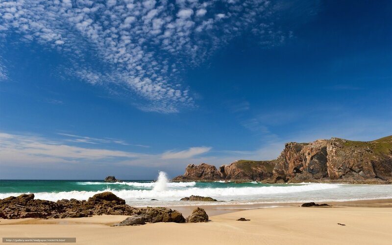 Beach with Crashing Waves