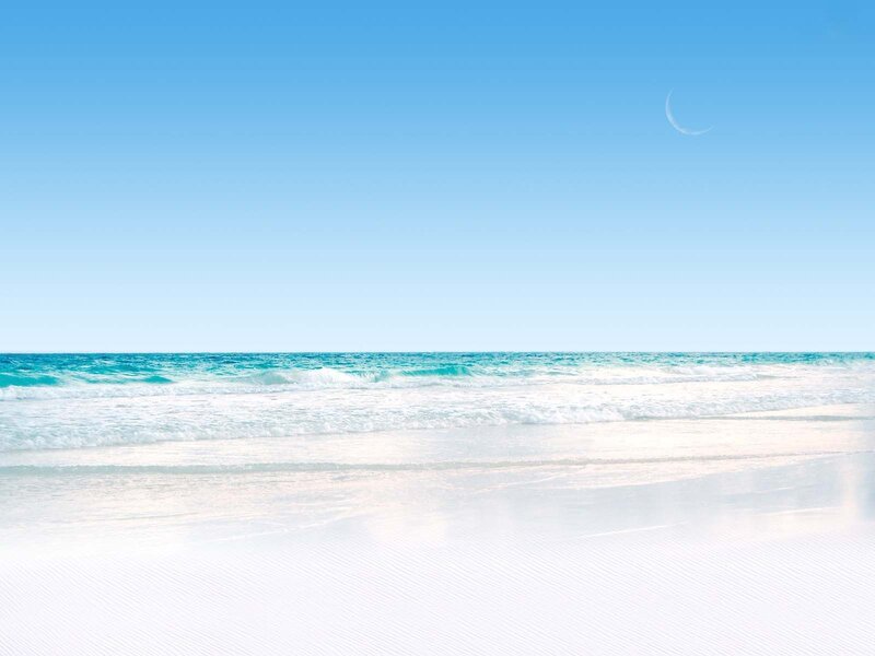 Beach with crescent moon