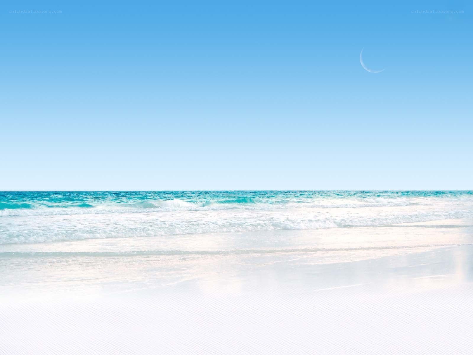 Beach with crescent moon