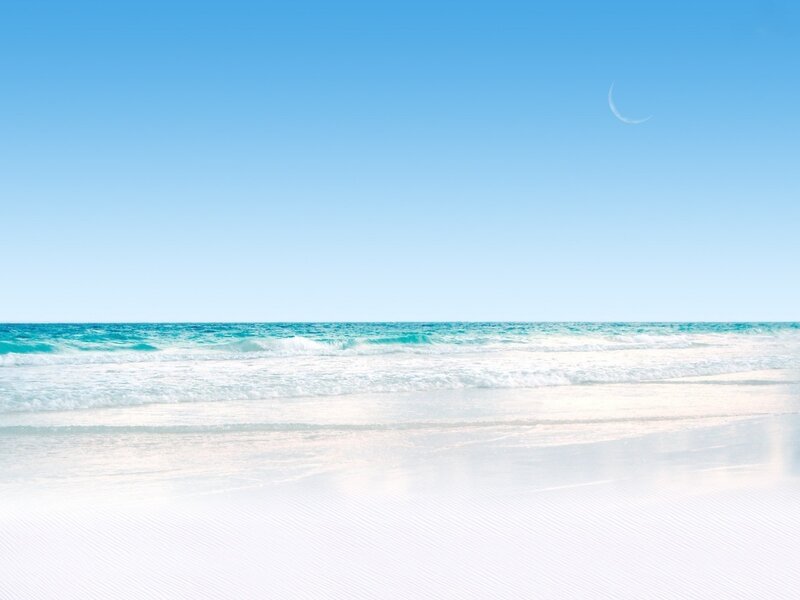 Beach with crescent moon