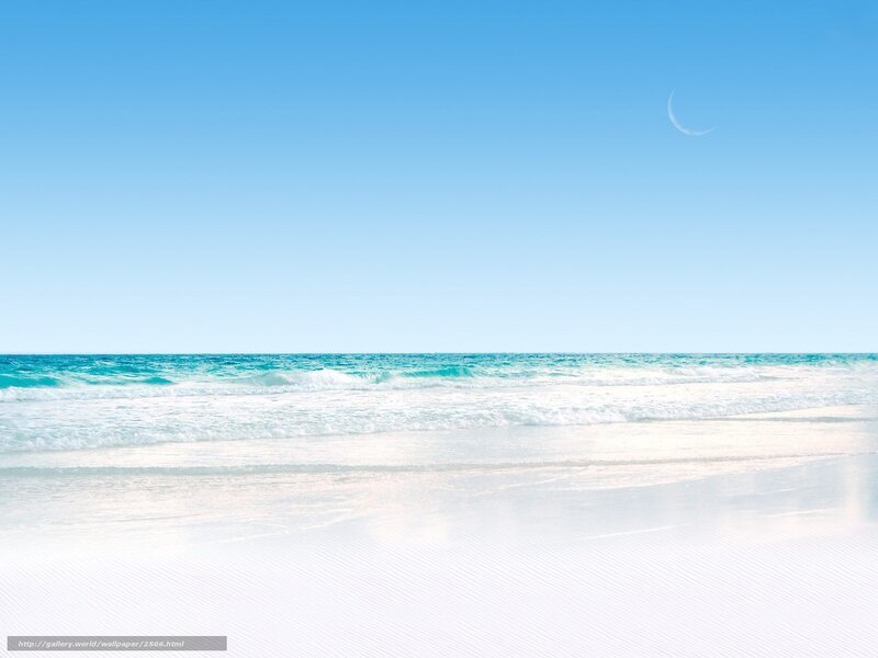 Beach with crescent moon