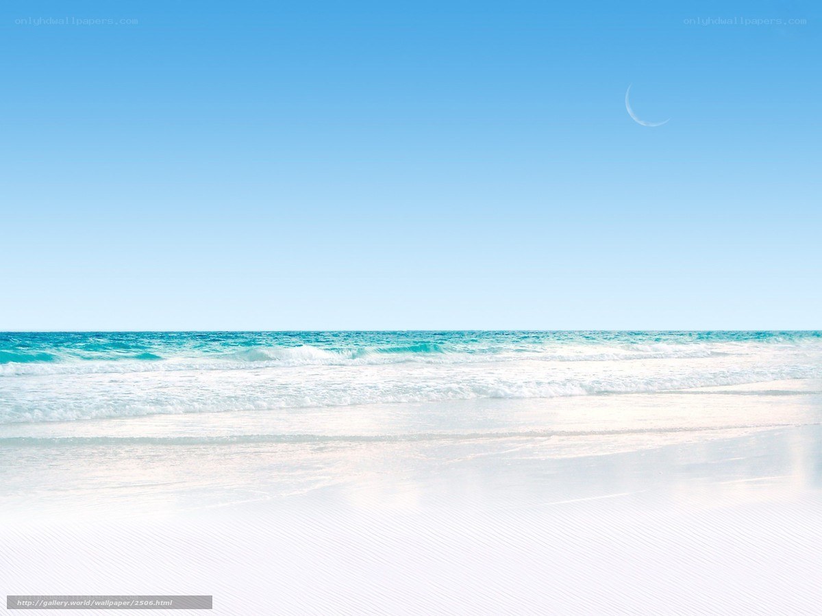 Beach with crescent moon