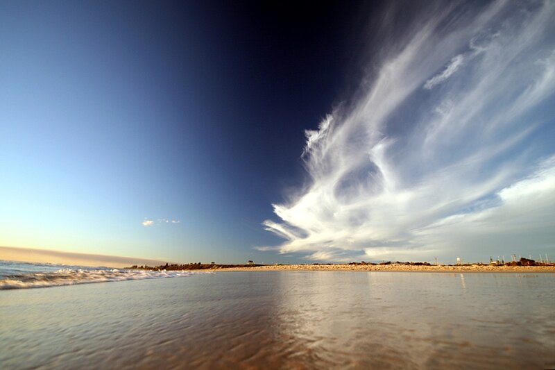 beach with dramatic clouds