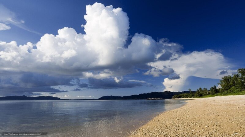 Beach with dramatic clouds