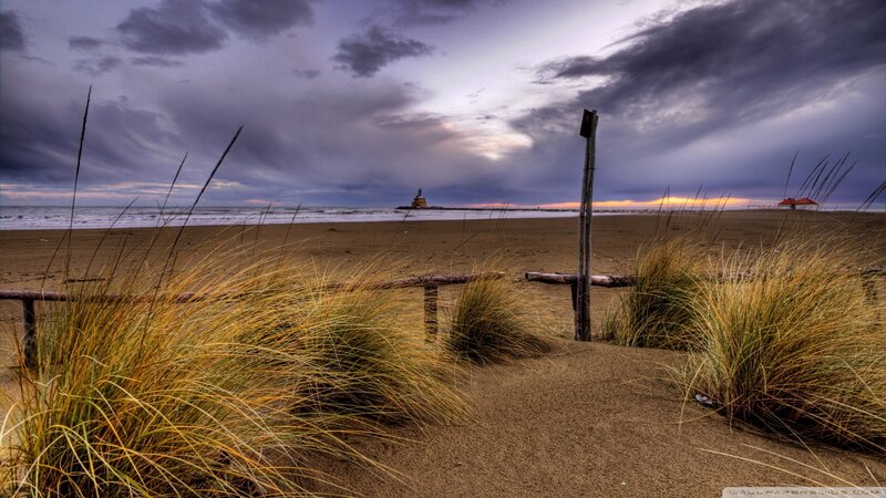 Beach with Dunes and Lighthouse