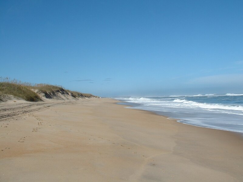 Beach with Dunes and Waves — Blue, Serene