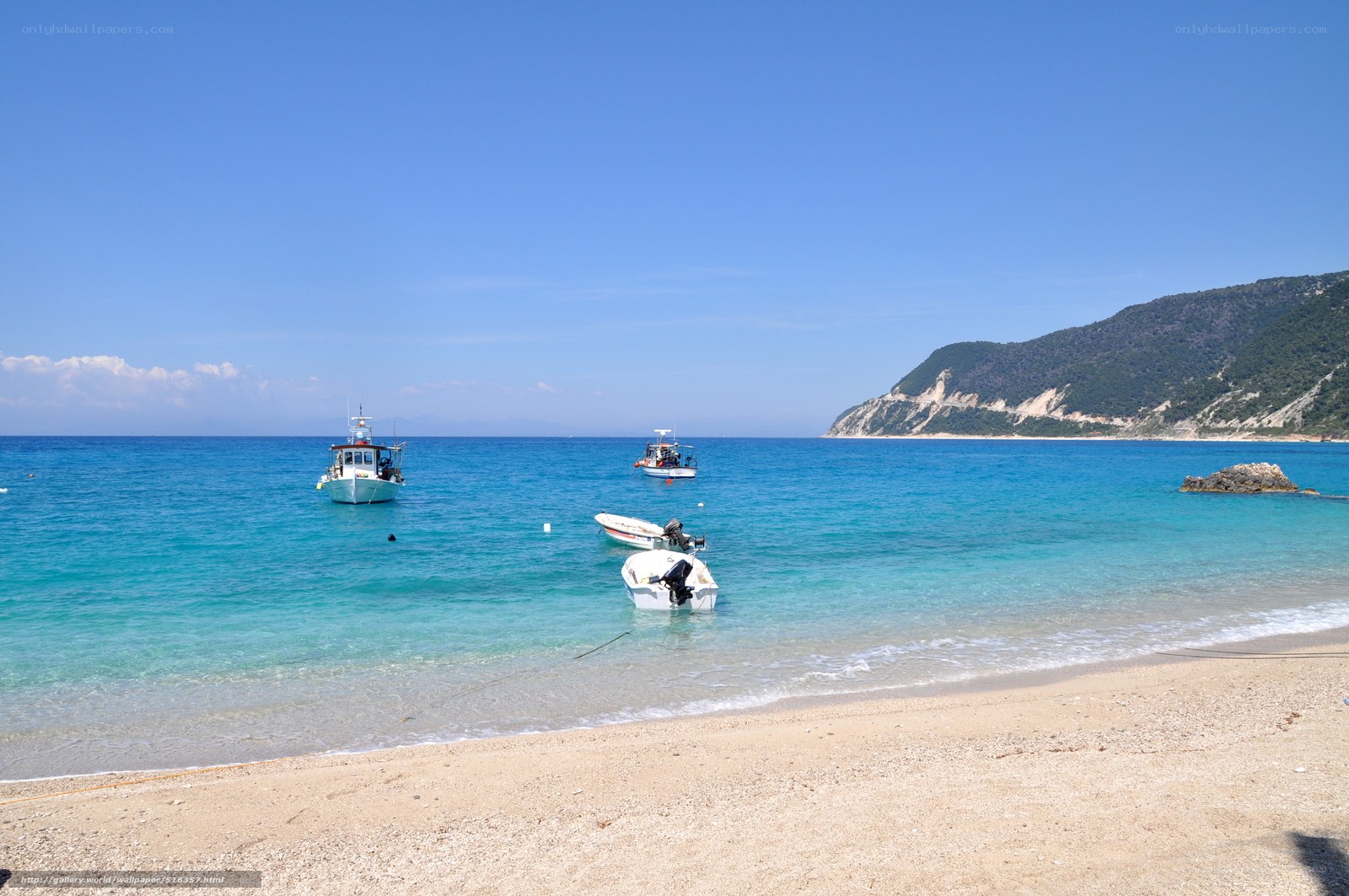Beach with fishing boats