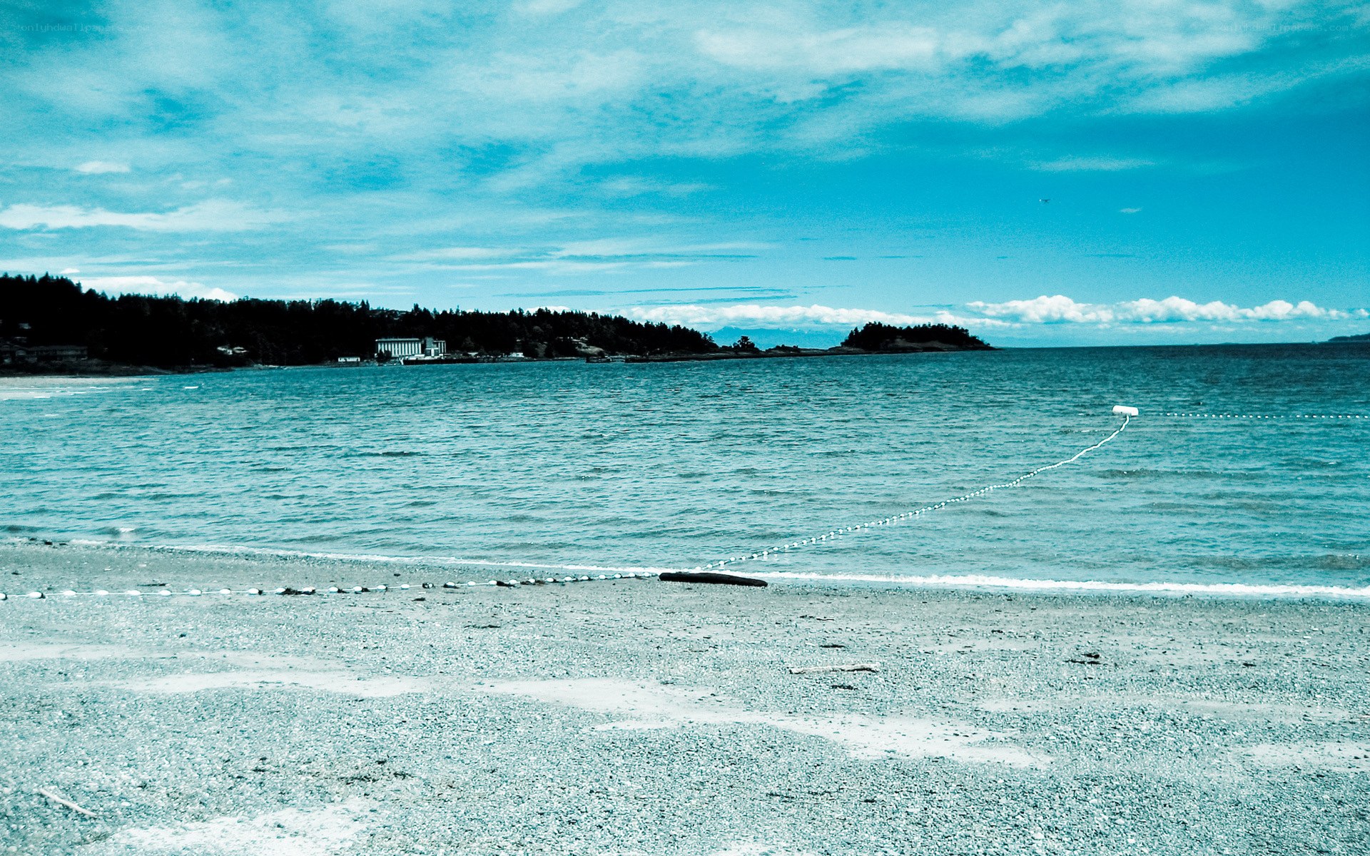beach with floating barrier