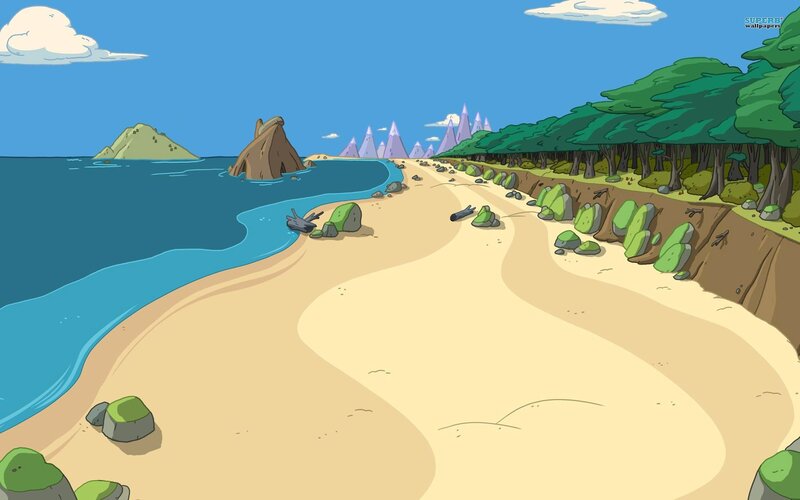 Beach with Forest and Sea
