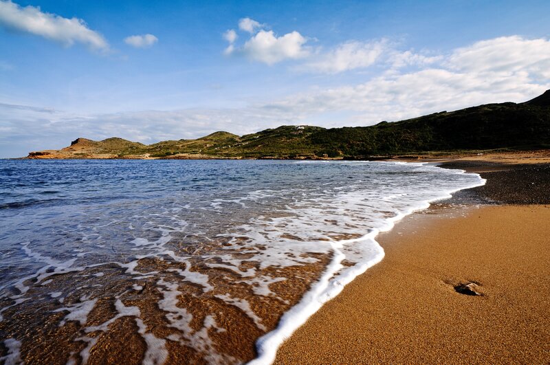 Beach with Gentle Waves — Blue, Serene, Afternoon
