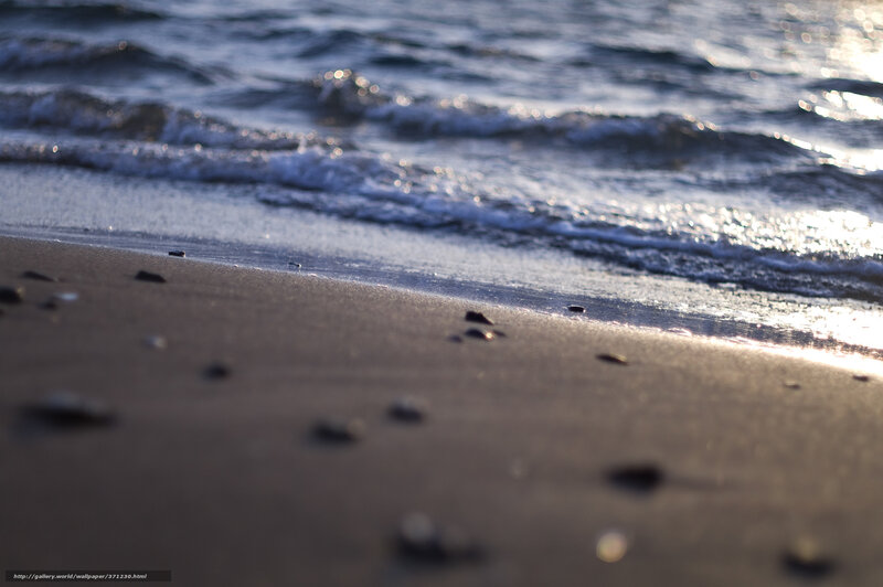 Beach with Gentle Waves — Brown, Calm, Sunset
