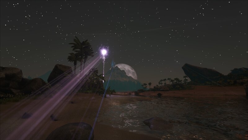Beach with Glowing Beam