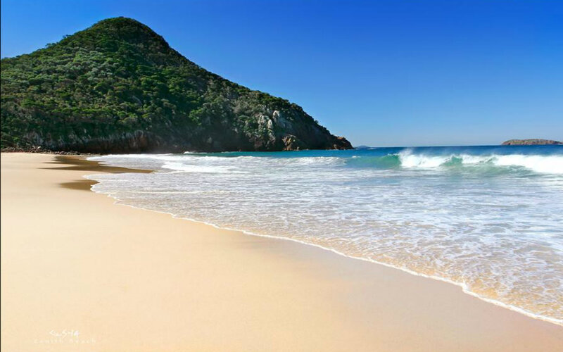 Beach with Green Hill — Blue