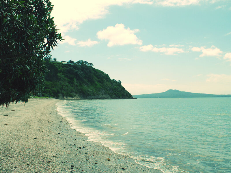 Beach with Green Hill