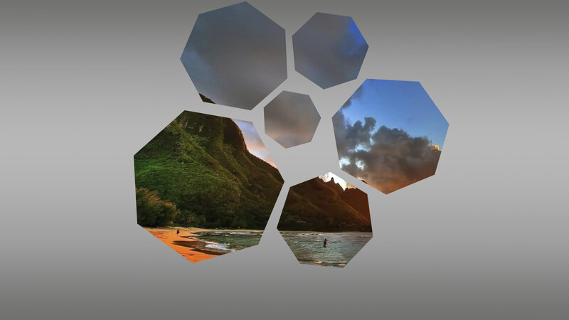Beach with Green Mountains — Dramatic