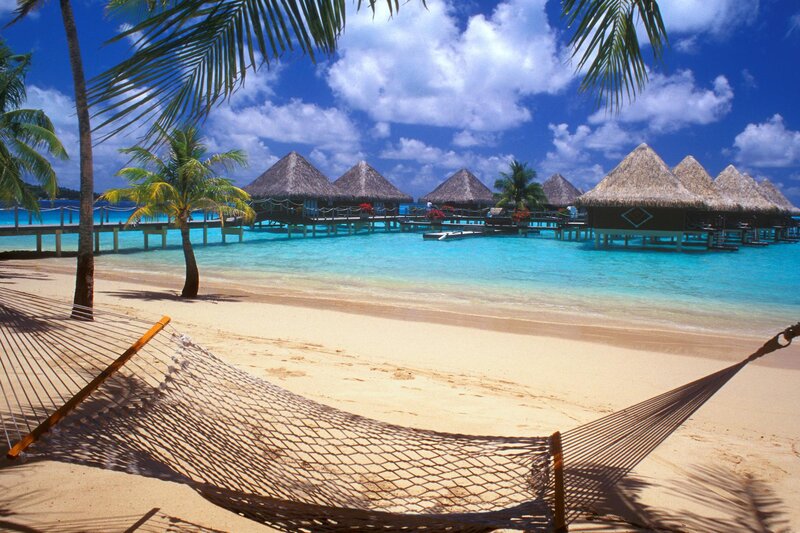 Beach with Hammock — Blue, Serene