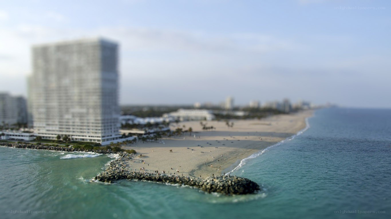 beach with high-rise building