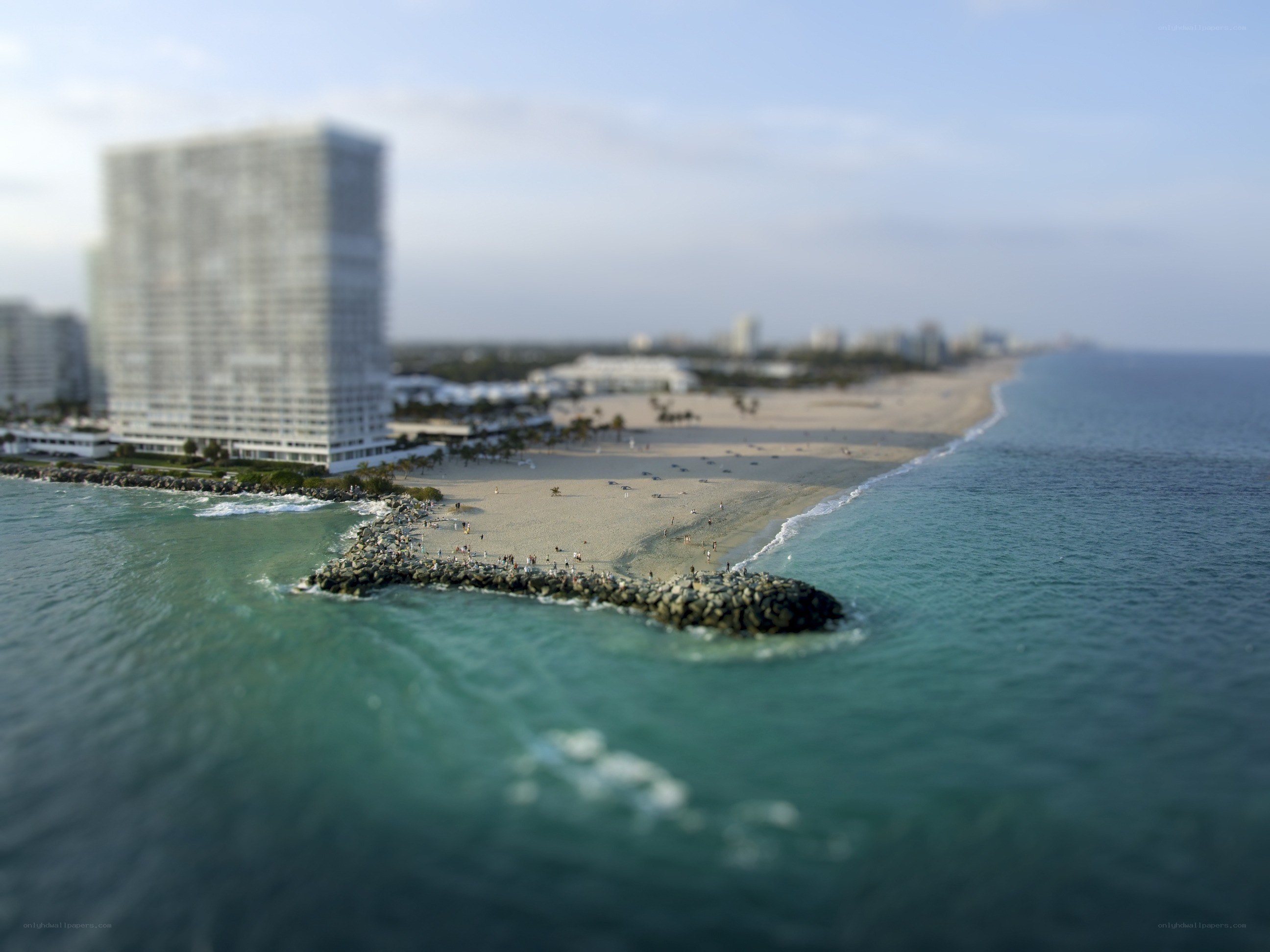 beach with high-rise buildings