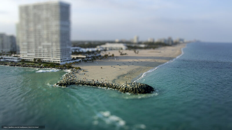 Beach with High-rise Buildings — Blue, Serene, Afternoon