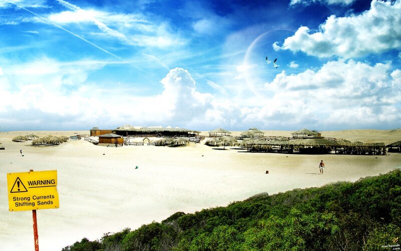 Beach with Huts