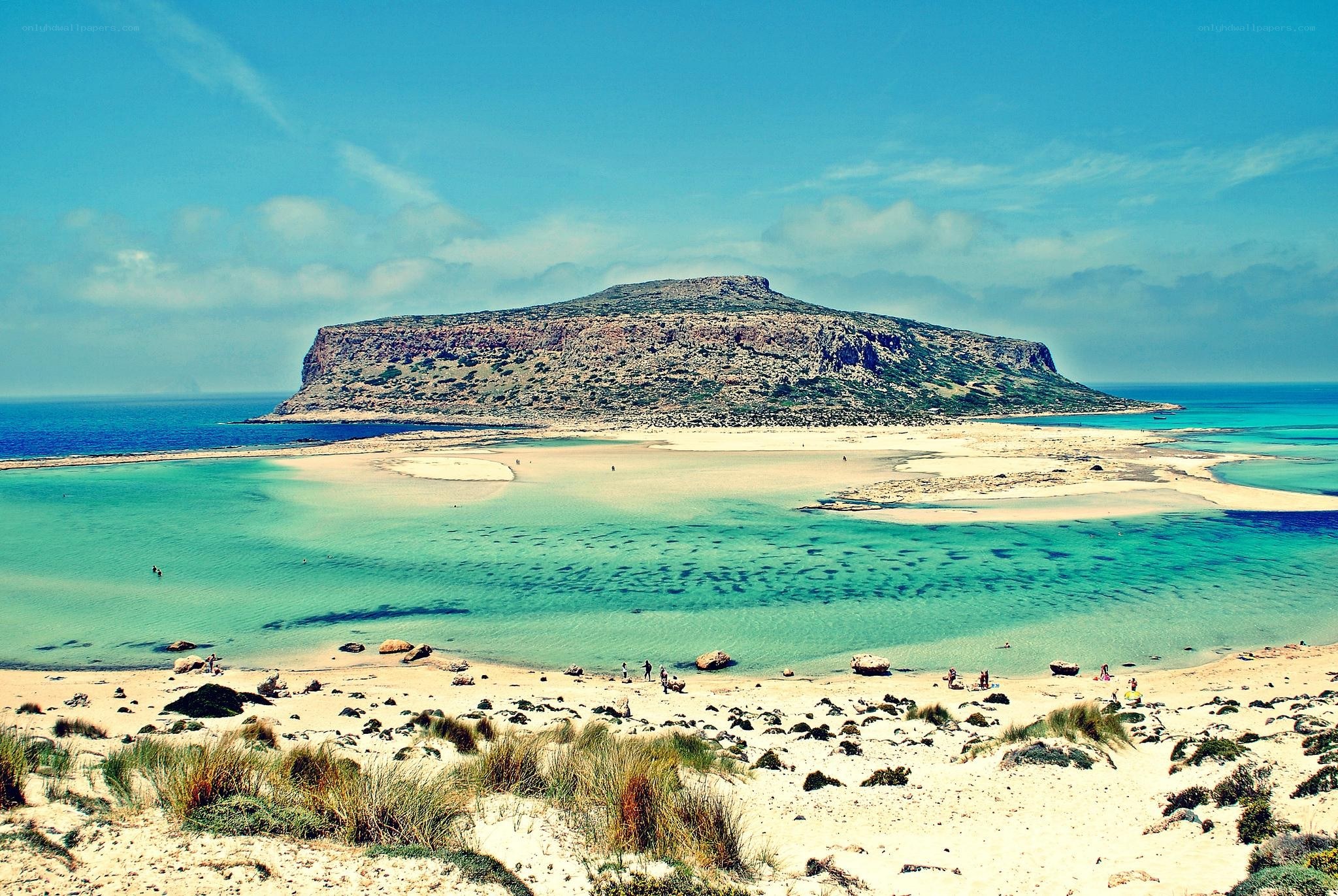 Beach with island in background