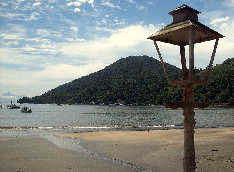 Beach with Lamp Post