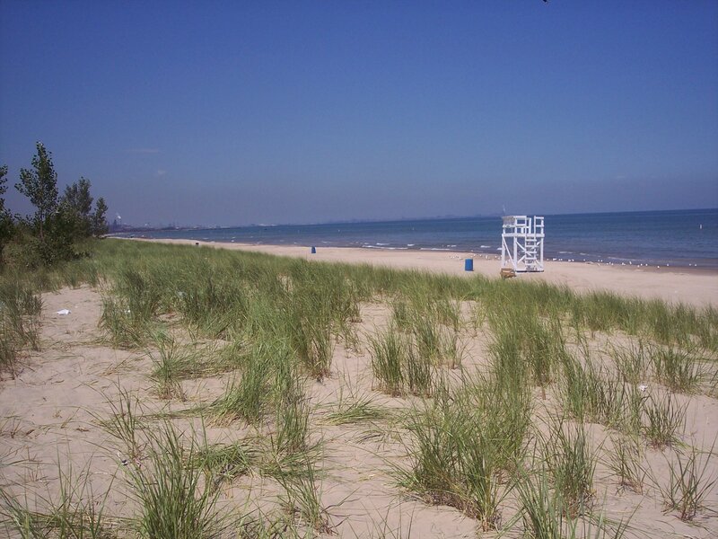 Beach with Lifeguard Stand
