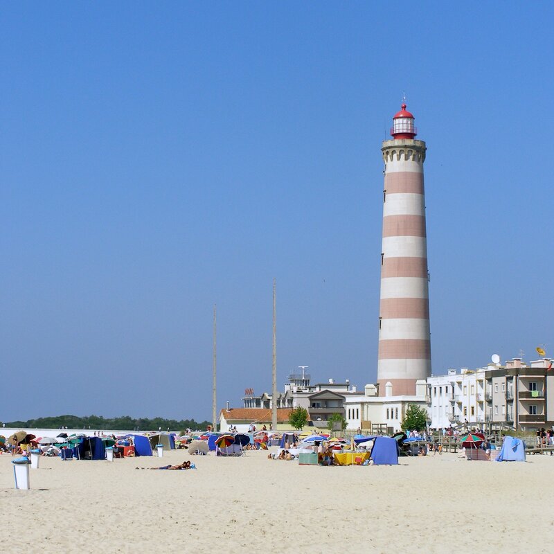 Beach with lighthouse