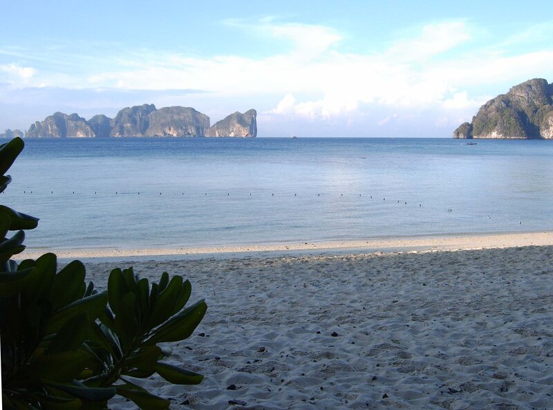 Beach with limestone islands