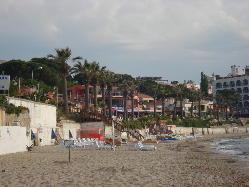 Beach with Lounge Chairs — Brown