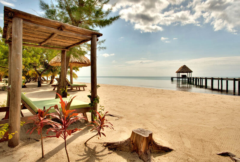 Beach with Lounge Chairs — Sand