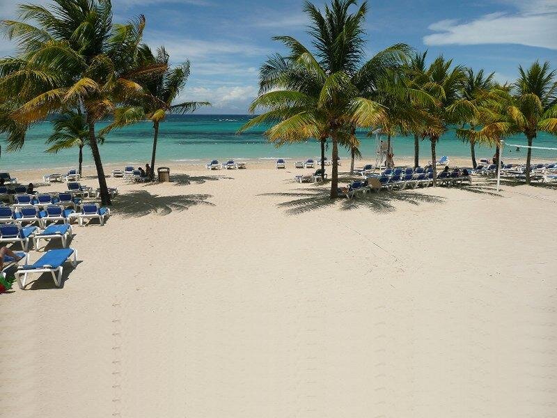 Beach with Lounge Chairs — White