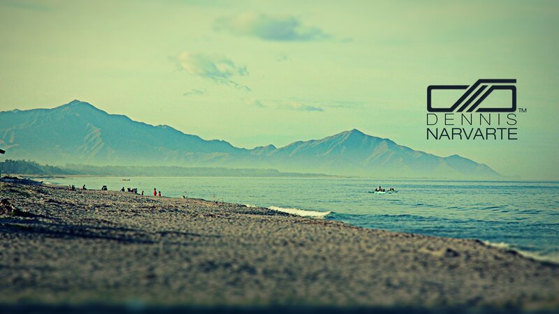 Beach with Mountains — Blue, Serene, Afternoon, Photograph, Sea, Boat